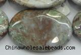 CJA09 15.5 inches 30*40mm oval green jasper beads wholesale