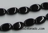 CJB16 16 inches 8*12mm oval natural jet gemstone beads wholesale