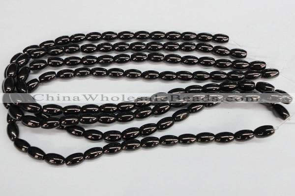 CJB53 15.5 inches 10*16mm rice natural jet gemstone beads