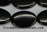 CJB73 15.5 inches 20*30mm oval natural jet gemstone beads