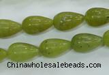 CKA107 15.5 inches 10*17mm teardrop Korean jade gemstone beads