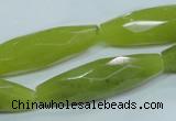 CKA111 15.5 inches 11*40mm faceted rice Korean jade gemstone beads