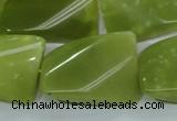 CKA115 15.5 inches 21*30mm twisted rectangle Korean jade beads