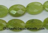 CKA118 15.5 inches 15*20mm faceted oval Korean jade beads