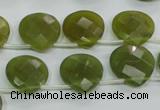 CKA120 Top-drilled 16*16mm faceted flat teardrop Korean jade beads