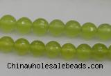 CKA218 15.5 inches 8mm faceted round Korean jade gemstone beads