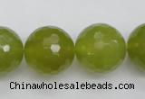 CKA222 15.5 inches 18mm faceted round Korean jade gemstone beads