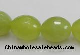 CKA224 15.5 inches 15*20mm faceted egg-shaped Korean jade gemstone beads