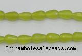 CKA228 15.5 inches 6*8mm faceted teardrop Korean jade gemstone beads