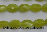 CKA270 15.5 inches 10*14mm faceted oval Korean jade gemstone beads