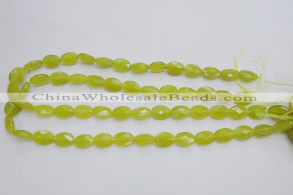 CKA270 15.5 inches 10*14mm faceted oval Korean jade gemstone beads