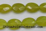 CKA271 15.5 inches 12*16mm faceted oval Korean jade gemstone beads