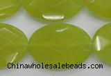 CKA273 15.5 inches 22*30mm faceted oval Korean jade gemstone beads