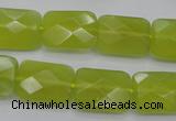 CKA281 15.5 inches 13*18mm faceted rectangle Korean jade gemstone beads