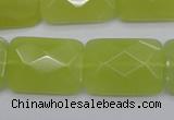 CKA283 15.5 inches 18*25mm faceted rectangle Korean jade gemstone beads