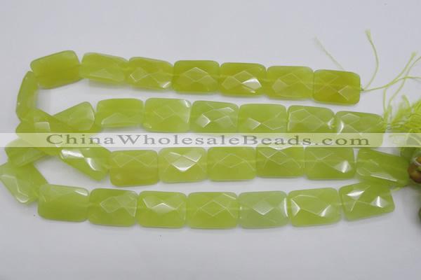 CKA283 15.5 inches 18*25mm faceted rectangle Korean jade gemstone beads