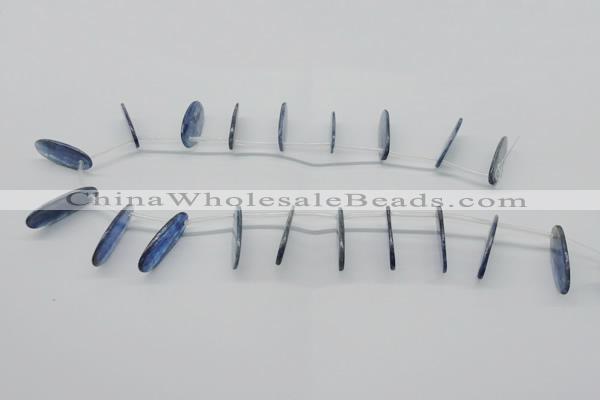 CKC74 Top drilled 12*30mm oval natural kyanite gemstone beads