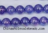 CKQ101 15.5 inches 6mm round AB-color dyed crackle quartz beads