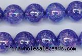 CKQ105 15.5 inches 14mm round AB-color dyed crackle quartz beads