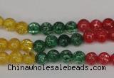 CKQ11 15.5 inches 6mm round dyed crackle quartz beads wholesale