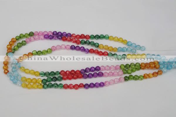 CKQ11 15.5 inches 6mm round dyed crackle quartz beads wholesale