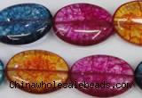 CKQ121 15.5 inches 18*25mm oval dyed crackle quartz beads