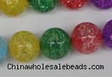 CKQ18 15.5 inches 18mm round dyed crackle quartz beads wholesale