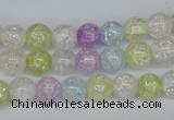 CKQ22 15.5 inches 8mm round dyed crackle quartz beads wholesale