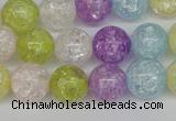 CKQ24 15.5 inches 12mm round dyed crackle quartz beads wholesale