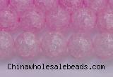 CKQ304 15.5 inches 12mm round dyed crackle quartz beads wholesale