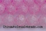 CKQ305 15.5 inches 14mm round dyed crackle quartz beads wholesale