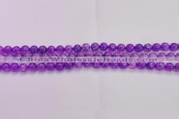 CKQ309 15.5 inches 8mm round dyed crackle quartz beads wholesale