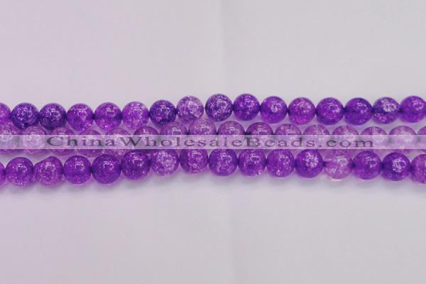 CKQ312 15.5 inches 14mm round dyed crackle quartz beads wholesale