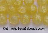 CKQ325 15.5 inches 12mm round dyed crackle quartz beads wholesale