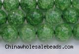 CKQ339 15.5 inches 12mm round dyed crackle quartz beads wholesale