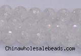 CKQ343 15.5 inches 6mm faceted round dyed crackle quartz beads