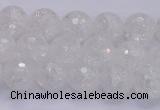 CKQ344 15.5 inches 8mm faceted round dyed crackle quartz beads