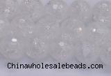 CKQ345 15.5 inches 10mm faceted round dyed crackle quartz beads