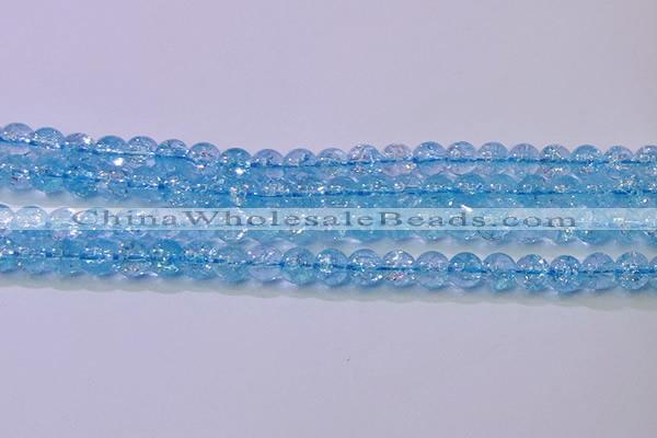 CKQ360 15.5 inches 4mm round dyed crackle quartz beads wholesale