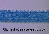 CKQ362 15.5 inches 8mm round dyed crackle quartz beads