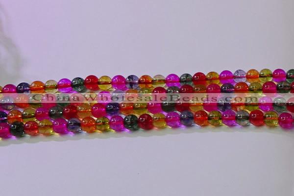 CKQ390 15.5 inches 4mm round dyed crackle quartz beads wholesale