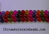 CKQ392 15.5 inches 8mm round dyed crackle quartz beads