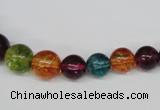 CKQ49 15.5 inches 6mm - 14mm round dyed crackle quartz beads