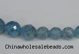 CKQ51 15.5 inches 6mm - 14mm faceted round dyed crackle quartz beads