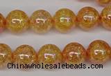 CKQ93 15.5 inches 10mm round AB-color dyed crackle quartz beads
