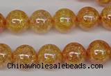 CKQ93 15.5 inches 10mm round AB-color dyed crackle quartz beads