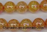 CKQ95 15.5 inches 14mm round AB-color dyed crackle quartz beads