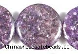 CKU05 15 inches 25mm coin purple kunzite beads wholesale