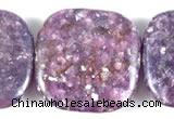 CKU09 15 inches 20*20mm square purple kunzite beads wholesale