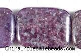 CKU12 15 inches 22*30mm rectangle purple kunzite beads wholesale